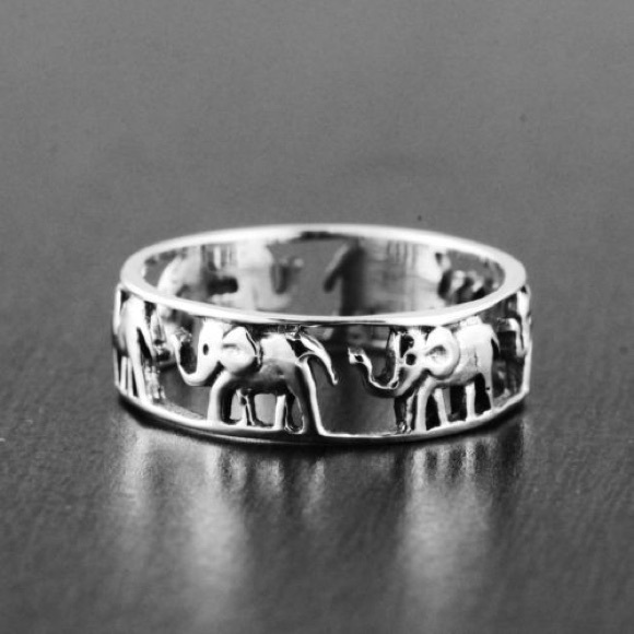 Sterling Silver "Elephant Parade" Open Band Ring - Picture 3 of 3
